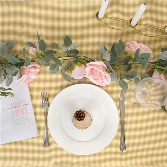 4Pcs(26 FT) Artificial Rose Vine Fake Flower Garland Fake Silk Rose Hanging Vine - Picture 2 of 7